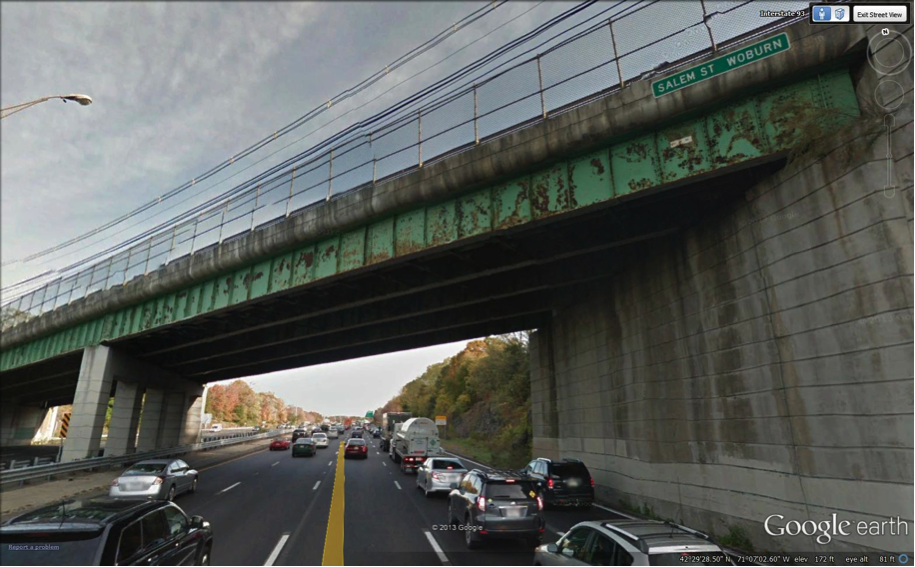 FIGURE 13. Salem Street Bridge, View Looking North in the Northbound Lanes
Figure 13 contains a color photograph of the above-cited location.
